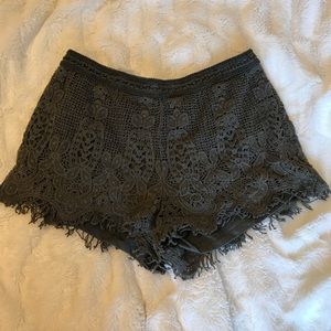 Crochet lace shorts